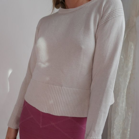 Lululemon | Cashlu boxy crewneck sweater knit pullover cashmere blend oatmeal m - Picture 5 of 11